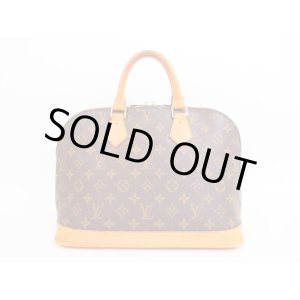 Photo: LOUIS VUITTON Monogram Leather Brown Hand Bag Purse Alma #4045