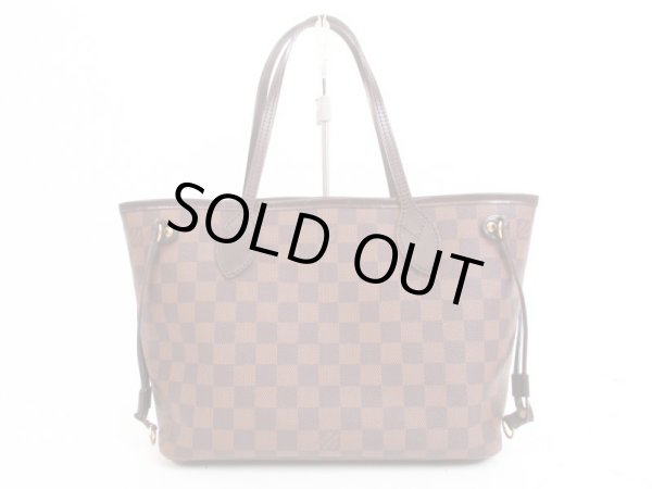 Photo1: LOUIS VUITTON Damier Leather Brown Hand Bag Purse Neverfull PM #4047