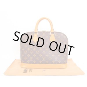 Photo: LOUIS VUITTON Monogram Leather Brown Hand Bag Purse Alma #4053