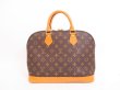 Photo2: LOUIS VUITTON Monogram Leather Brown Hand Bag Purse Alma #4053