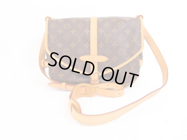 Photo1: LOUIS VUITTON Monogram Leather Brown Cross-body Bag Saumur MM 30 #4054