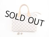 Photo: LOUIS VUITTON Damier Azur Leather White Hand Bag Purse Speedy25 #4055