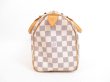 Photo3: LOUIS VUITTON Damier Azur Leather White Hand Bag Purse Speedy25 #4055