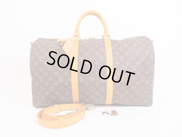 Photo1: LOUIS VUITTON Monogram Leather Brown Gym Bag Keepall 50 Bandouliere #4056