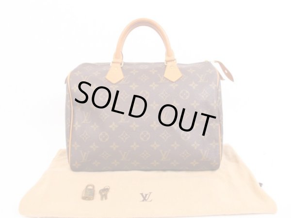 Photo1: LOUIS VUITTON Monogram Leather Brown Hand Bag Purse Speedy30 #4060