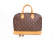 Photo1: LOUIS VUITTON Monogram Leather Brown Hand Bag Purse Alma #4069