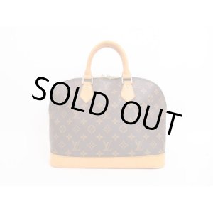 Photo: LOUIS VUITTON Monogram Leather Brown Hand Bag Purse Alma #4072