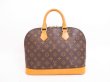 Photo2: LOUIS VUITTON Monogram Leather Brown Hand Bag Purse Alma #4072