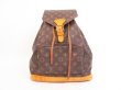 Photo1: LOUIS VUITTON Monogram Leather Brown Backpack Bag Montsouris GM #4076