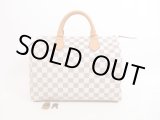 Photo: LOUIS VUITTON Damier Azur Leather White Hand Bag Purse Speedy30 #4085