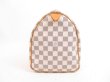 Photo3: LOUIS VUITTON Damier Azur Leather White Hand Bag Purse Speedy30 #4085