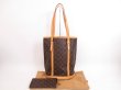 Photo1: LOUIS VUITTON Monogram Leather Brown Tote Bag Bucket GM w/Pouch #4104