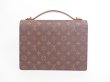 Photo2: LOUIS VUITTON Monogram Leather Brown Hand Bag Monceau w/Strap #4119