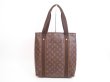 Photo1: LOUIS VUITTON Monogram Leather Brown Tote Bag Cabas Beaubourg #4130