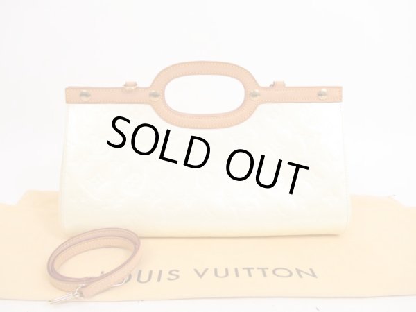 Photo1: LOUIS VUITTON Vernis Patent Leather Ivory Hand Bag Roxbury Drive 2Way #4131