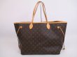 Photo1: LOUIS VUITTON Monogram Leather Brown Tote&Shoppers Bag Neverfull GM #4140