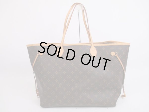 Photo1: LOUIS VUITTON Monogram Leather Brown Tote&Shoppers Bag Neverfull GM #4140