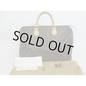 Photo: LOUIS VUITTON Monogram Leather Brown Hand Bag Purse Speedy35 #4145