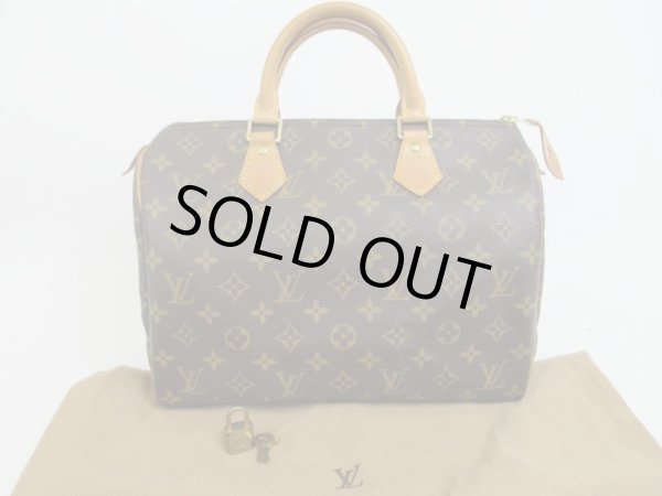 Photo1: LOUIS VUITTON Monogram Leather Brown Hand Bag Purse Speedy30 #4152