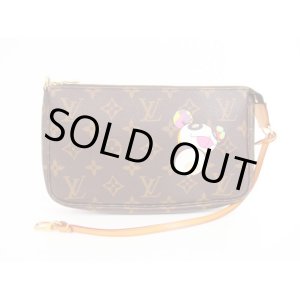 Photo: LOUIS VUITTON Monogram Leather Brown Murakami Panda Accessories Pouch #4167