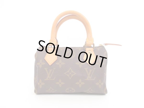 Photo1: LOUIS VUITTON Monogram Leather Brown Hand Bag Purse Mini Speedy #4179