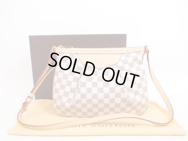 Photo1: LOUIS VUITTON Azur Leather White Messenger&Cross-body Bag Siracusa PM #4182