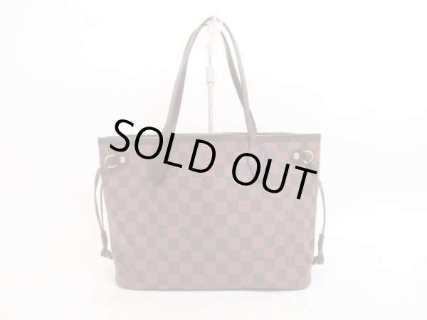 Photo1: LOUIS VUITTON Damier Leather Brown Tote Bag Shoulder Bag Neverful PM #4187