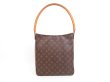 Photo2: LOUIS VUITTON Monogram Leather Brown Shoulder Bag Looping GM #4191