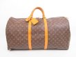 Photo1: LOUIS VUITTON Monogram Leather Brown Duffle&Gym Bag Keepall 60 #4192