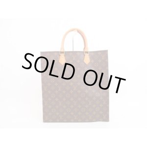 Photo: LOUIS VUITTON Monogram Leather Brown Hand Bag Tote Bag Sac Plat #4193