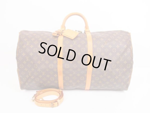 Photo1: LOUIS VUITTON Monogram Leather Brown Gym Bag Keepall 60 Bandouliere #4194