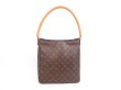 Photo2: LOUIS VUITTON Monogram Leather Brown Shoulder Bag Looping GM #4196