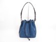 Photo1: LOUIS VUITTON Epi Leather Blue&Black Shoulder Bag Purse Petite Noe #4204