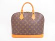 Photo1: LOUIS VUITTON Monogram Leather Brown Hand Bag Purse Alma #4208