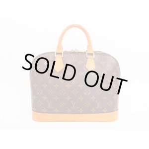 Photo: LOUIS VUITTON Monogram Leather Brown Hand Bag Purse Alma #4208