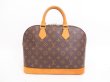 Photo2: LOUIS VUITTON Monogram Leather Brown Hand Bag Purse Alma #4208