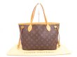 Photo1: LOUIS VUITTON Monogram Leather Brown Hand Bag Purse Neverfull PM #4215