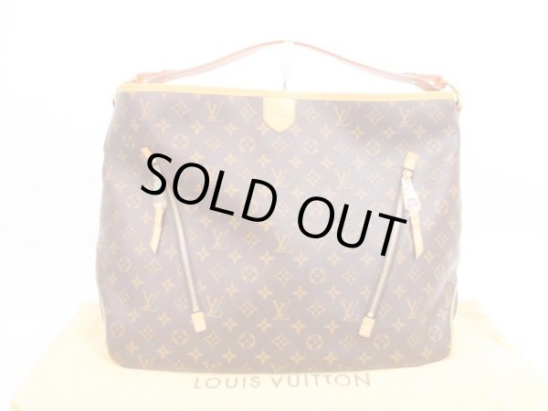 Photo1: LOUIS VUITTON Monogram Leather Brown Shoulder Bag Hobo Delightful GM #4216