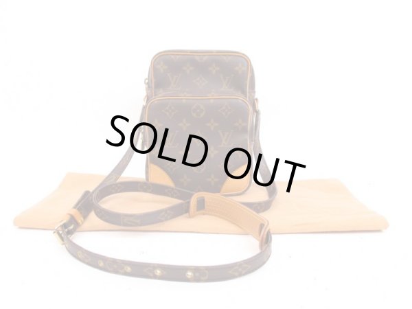 Photo1: LOUIS VUITTON Monogram Leather Brown Cross-body Bag Purse Amazon #4224