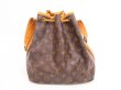 Photo2: LOUIS VUITTON Monogram Leather Brown Shoulder Bag Purse Petite Noe #4240