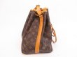 Photo3: LOUIS VUITTON Monogram Leather Brown Shoulder Bag Purse Petite Noe #4240