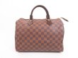 Photo1: LOUIS VUITTON Damier Leather Brown Hand Bag Purse Speedy30 #4241