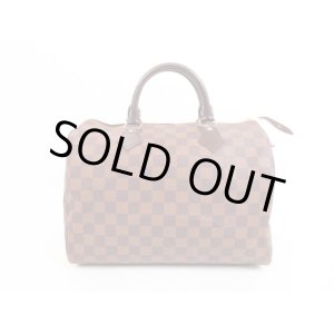 Photo: LOUIS VUITTON Damier Leather Brown Hand Bag Purse Speedy30 #4241