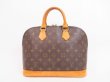 Photo1: LOUIS VUITTON Monogram Leather Brown Hand Bag Purse Alma #4246