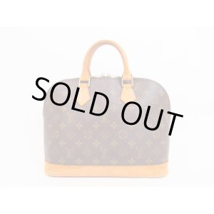 Photo: LOUIS VUITTON Monogram Leather Brown Hand Bag Purse Alma #4246