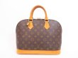 Photo2: LOUIS VUITTON Monogram Leather Brown Hand Bag Purse Alma #4246