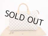 Photo: LOUIS VUITTON Damier Azur Leather White Hand Bag Purse Speedy30 #4255