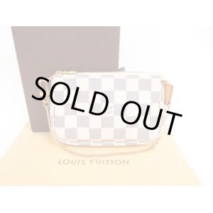 Photo: LOUIS VUITTON Azur Leather White Chain Pouch Accessories Pouch #4285