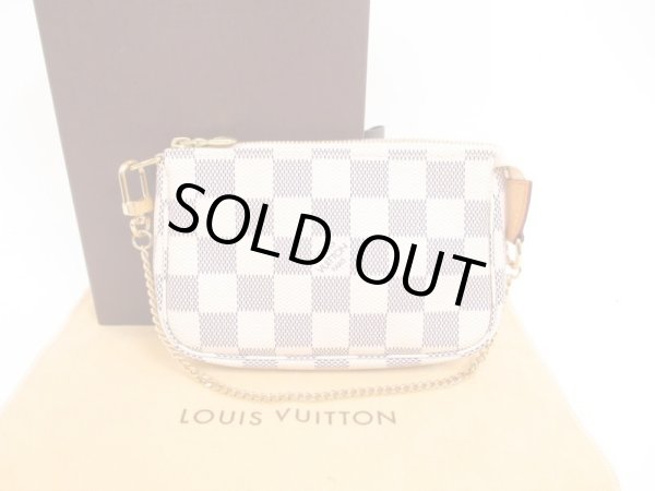 Photo1: LOUIS VUITTON Azur Leather White Chain Pouch Accessories Pouch #4285