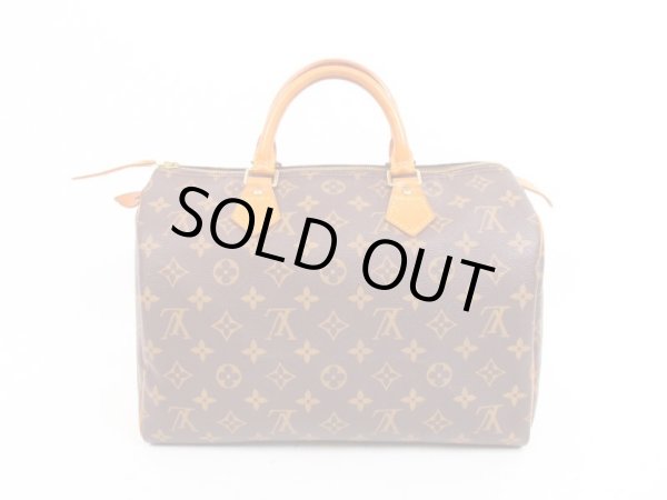 Photo1: LOUIS VUITTON Monogram Leather Brown Hand Bag Purse Speedy30 #4287